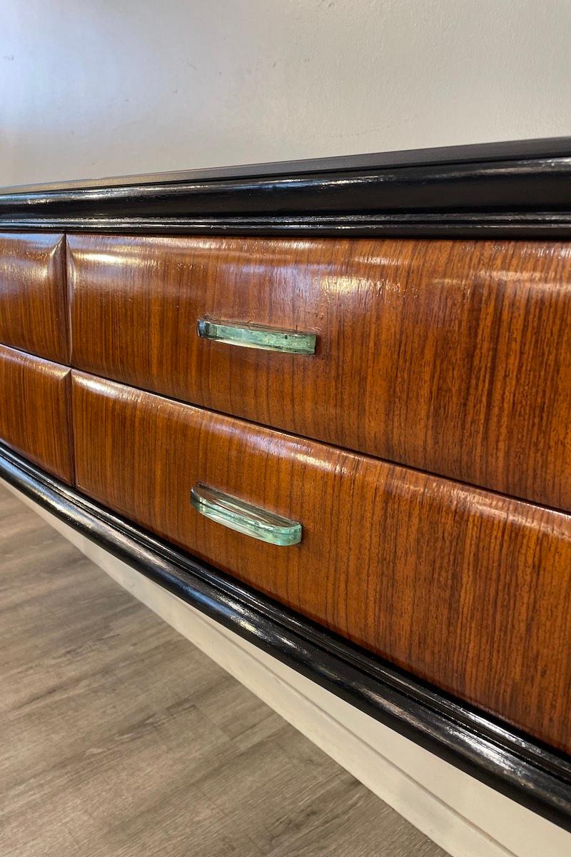 Console Dassi Design in Wood con maniglie in vetro e chiavi in ottone in vendita 3