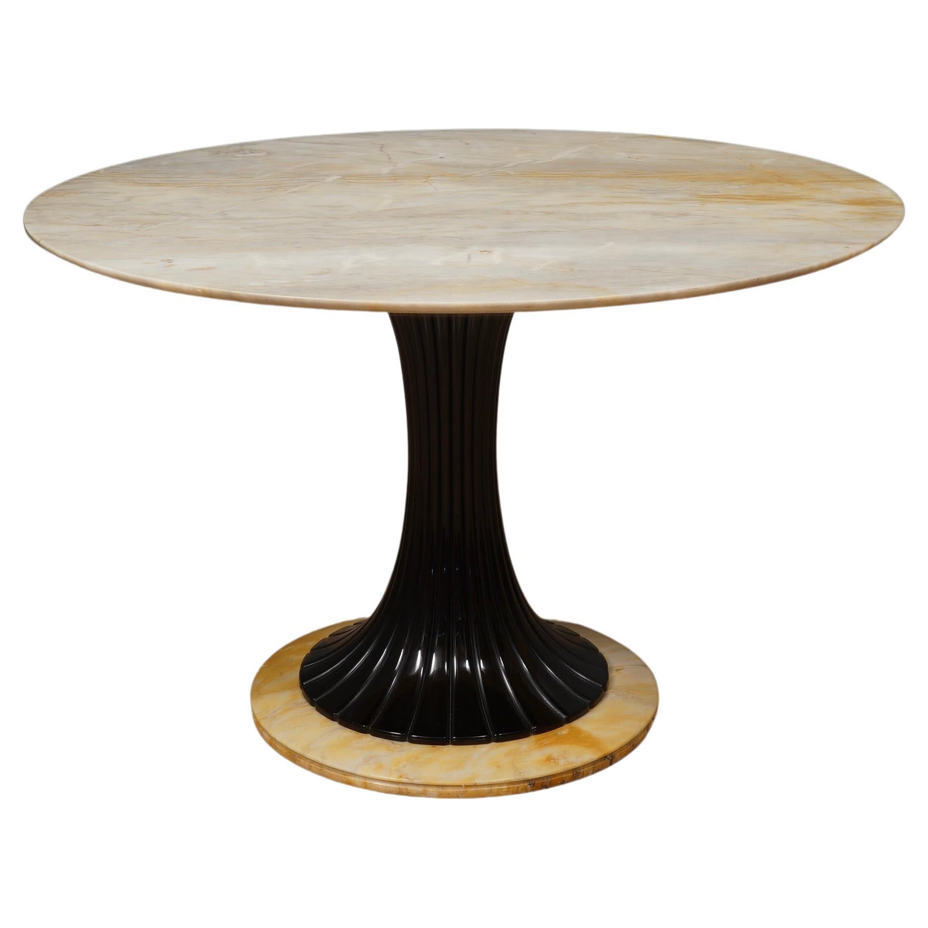 Dassi Marble and Wood Mid-Century Center Table, 1950 For Sale