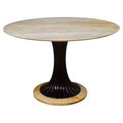 Dassi Marble and Wood Mid-Century Center Table, 1950