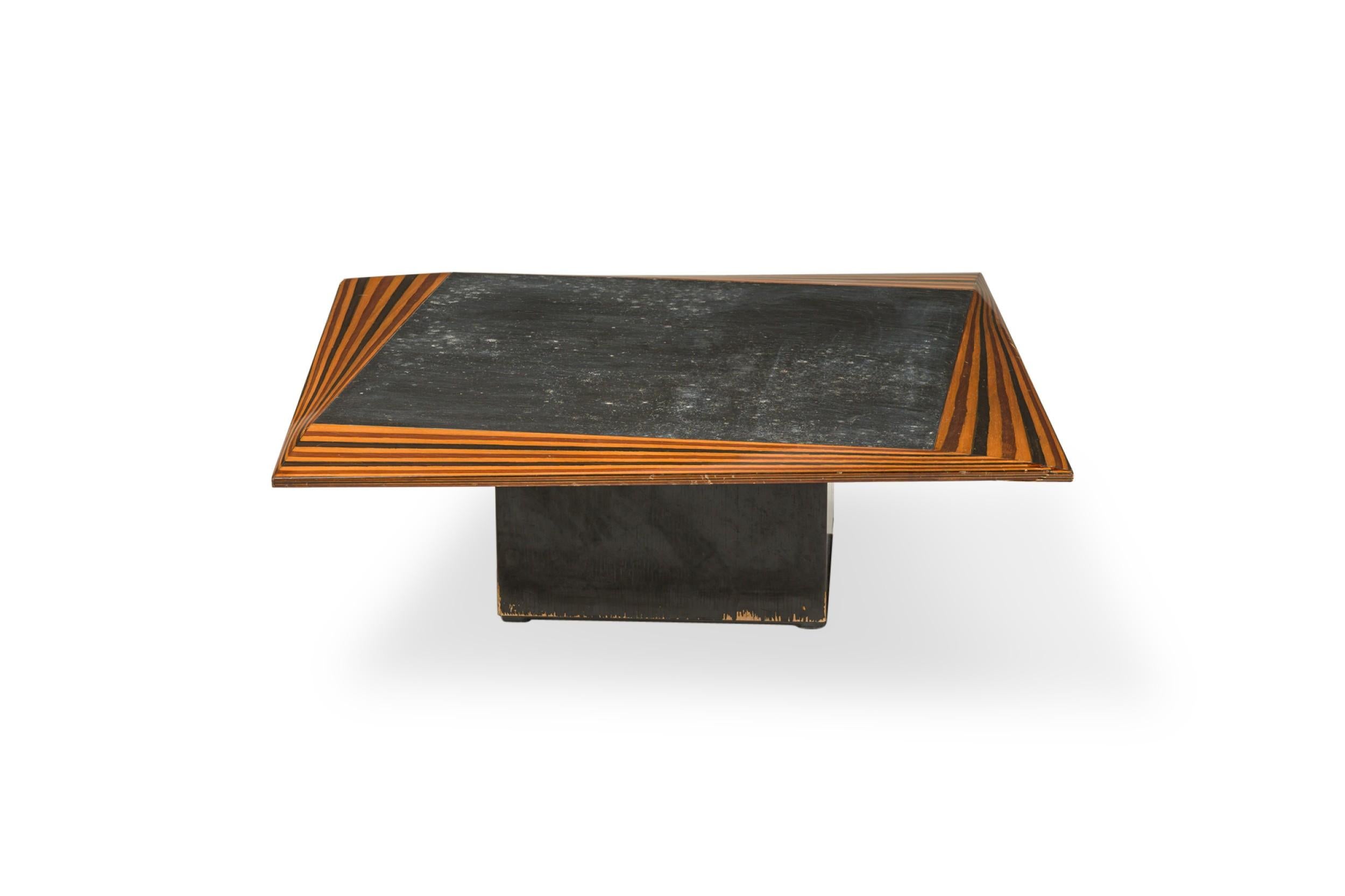 Mid-Century Modern Dassi Mixed Wood and Slate Top Low Table For Sale