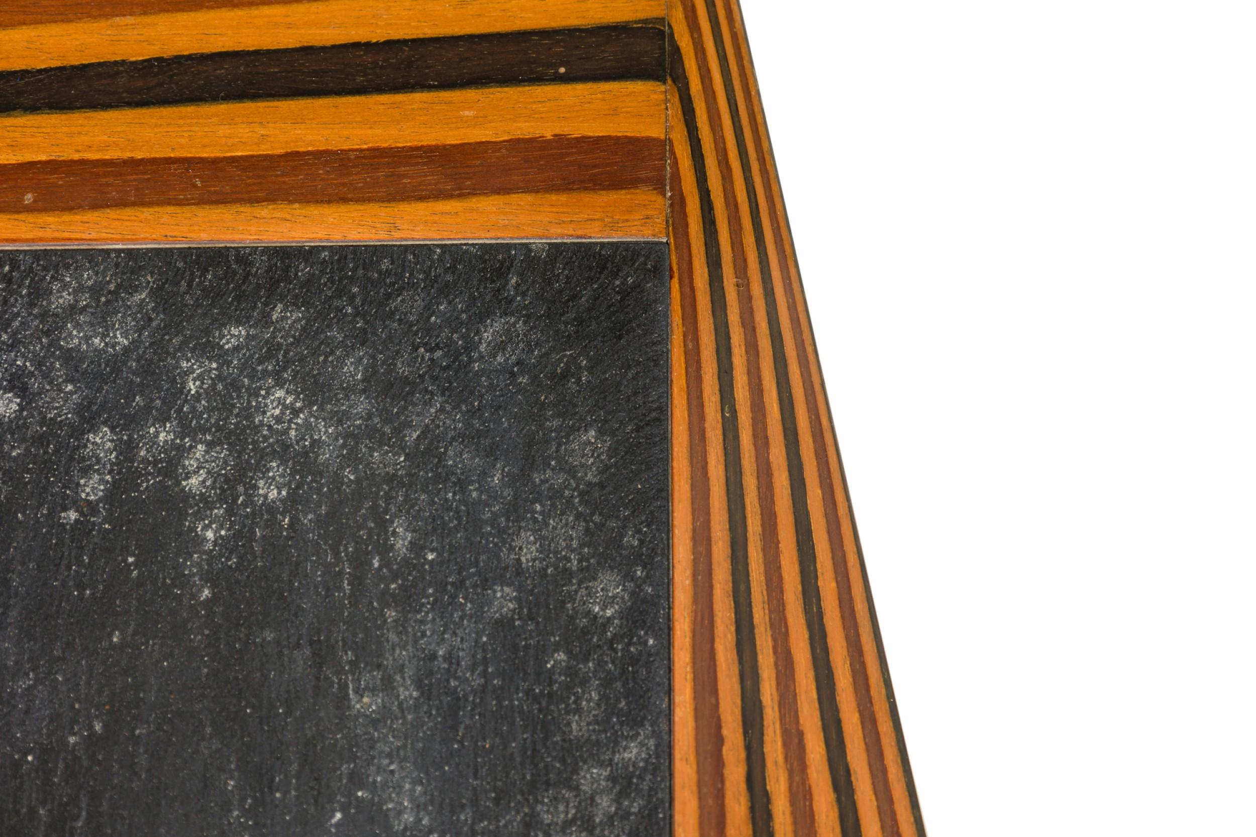 Dassi Mixed Wood and Slate Top Low Table For Sale 1