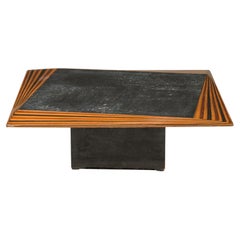 Dassi Mixed Wood and Slate Top Low Table