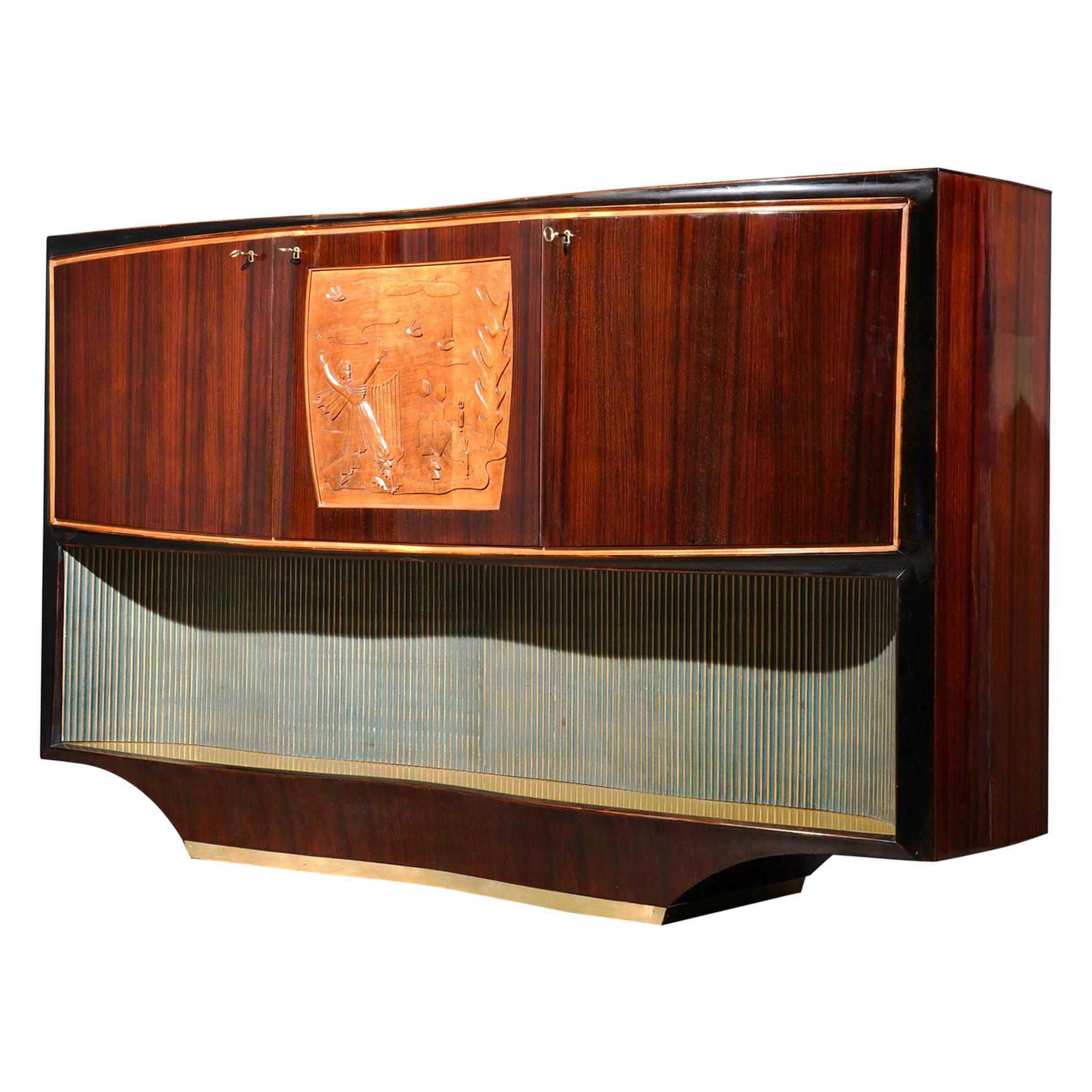 Dassi Vittorio Walnut Italian Midcentury Cabinet Buffet, 1940