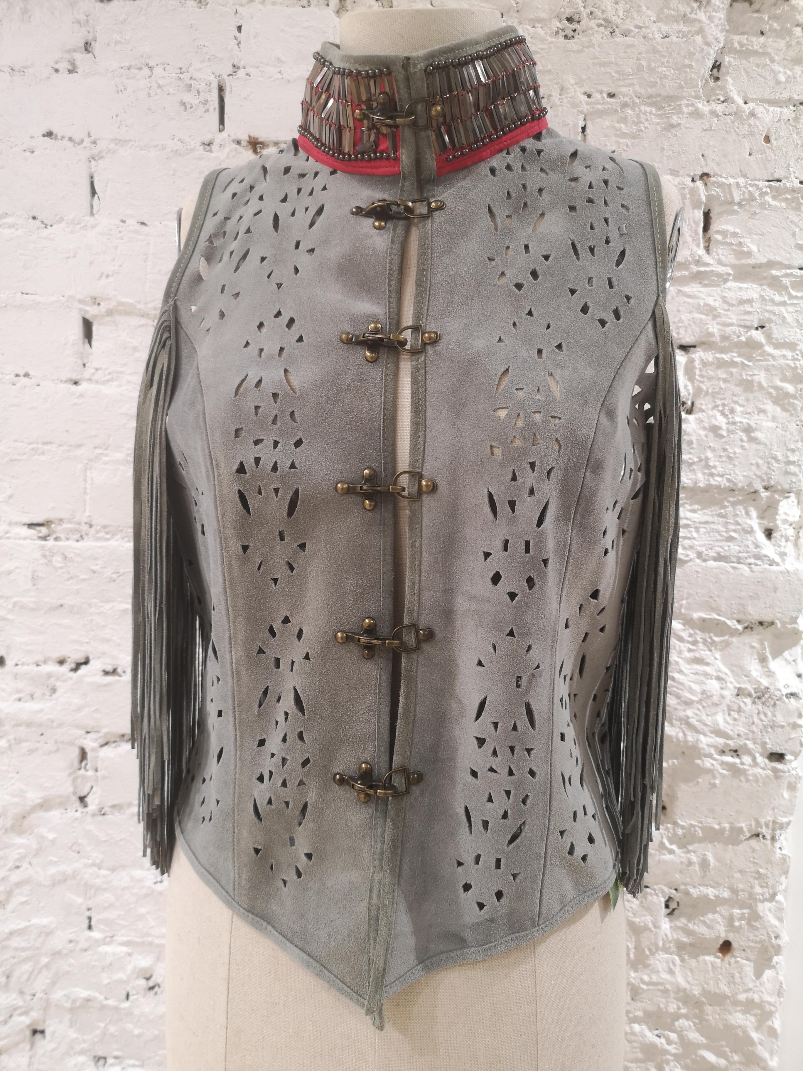 Dassios grey beads vest 3