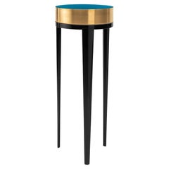 Data, Coffee Table in Laquered Wood  with Removable Tray in Brass