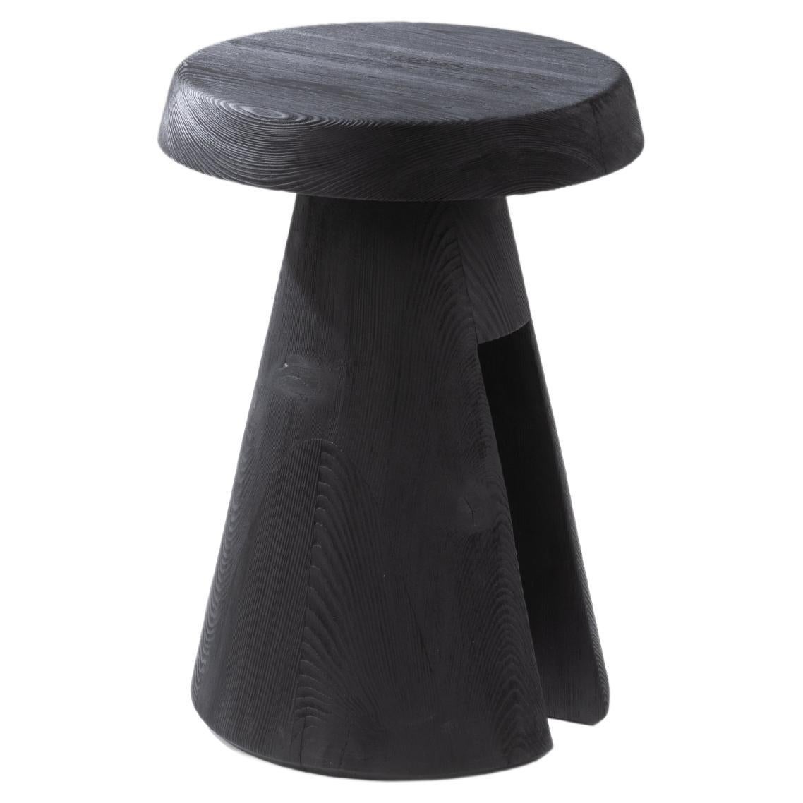 Data stool in solid Oregon by Atelier Thomas Serruys
Dimensions: H 44 x D 32cm 
Materials: A hand turned stool in solid oregon. 

A hand turned stool in solid oregon. Trapezoid shaped base with rectangular void, topped by a soft edged circular