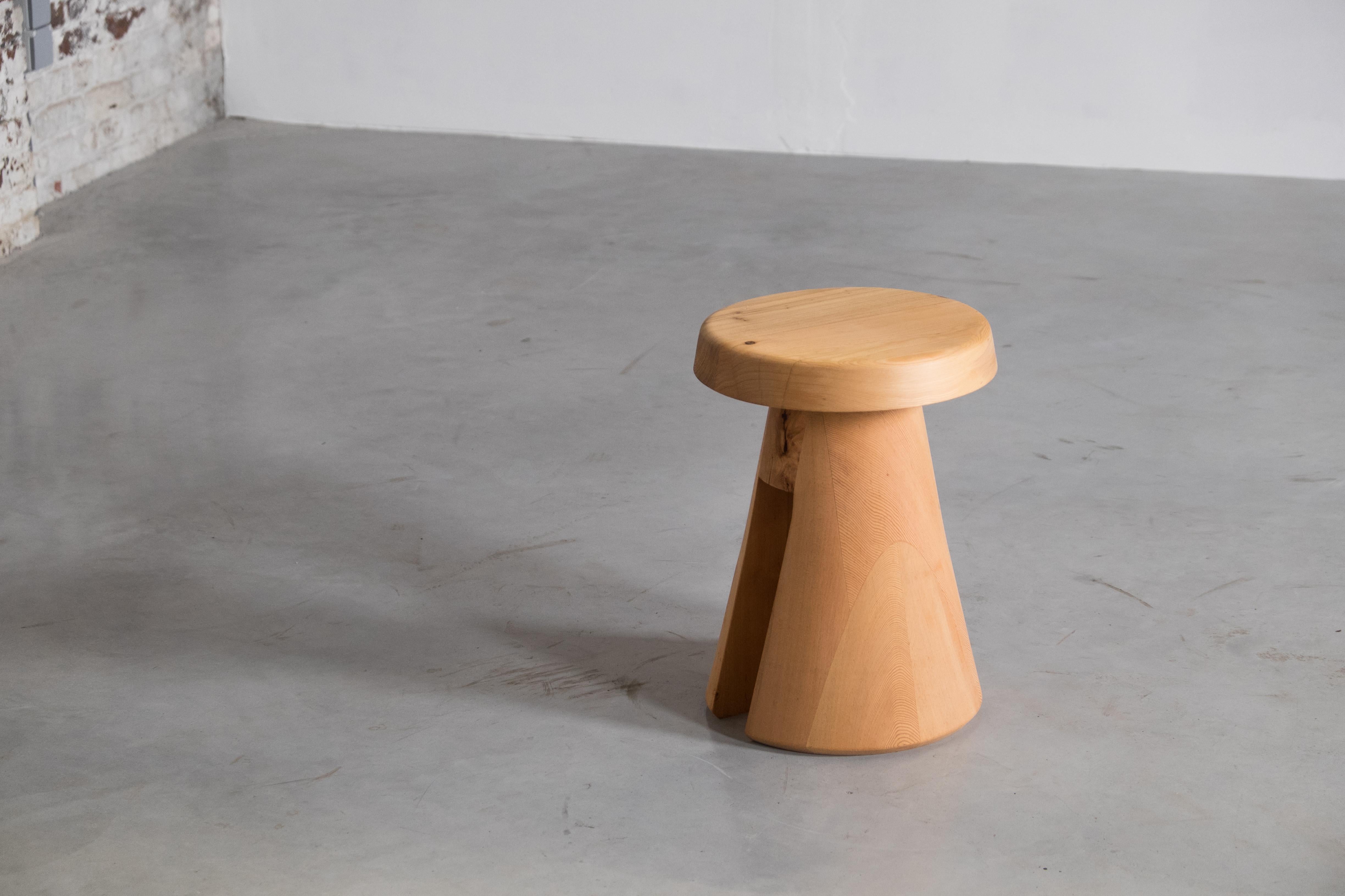 Wood Data Stool in Solid Oregon by Atelier Thomas Serruys For Sale