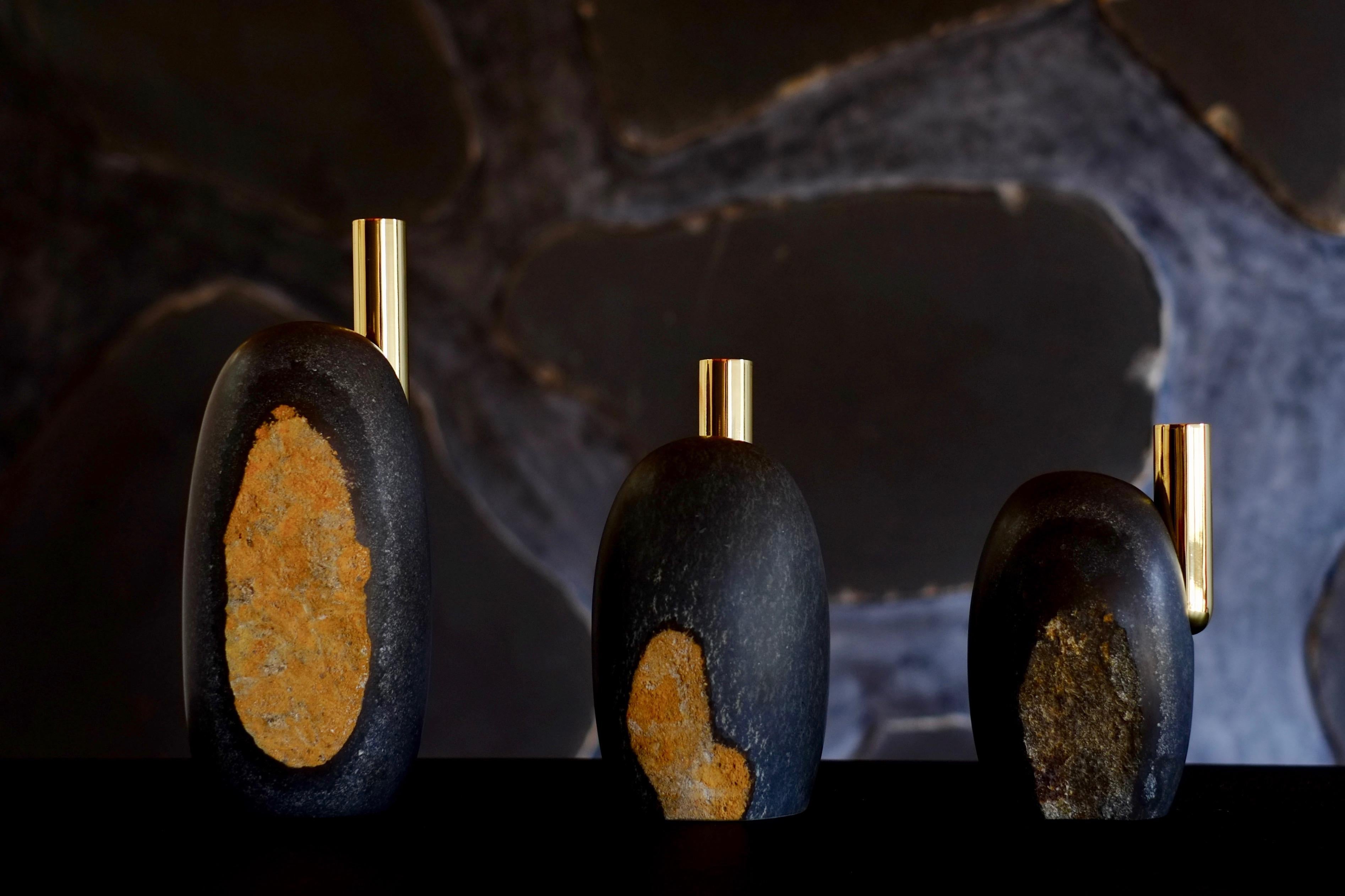 Daté Kan Stone Candleholders by Okurayama Studio and Dan Yeffet 1