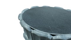 Date Palm Art Deco Side Table in Beslana Black Stone by Stephanie Odegard