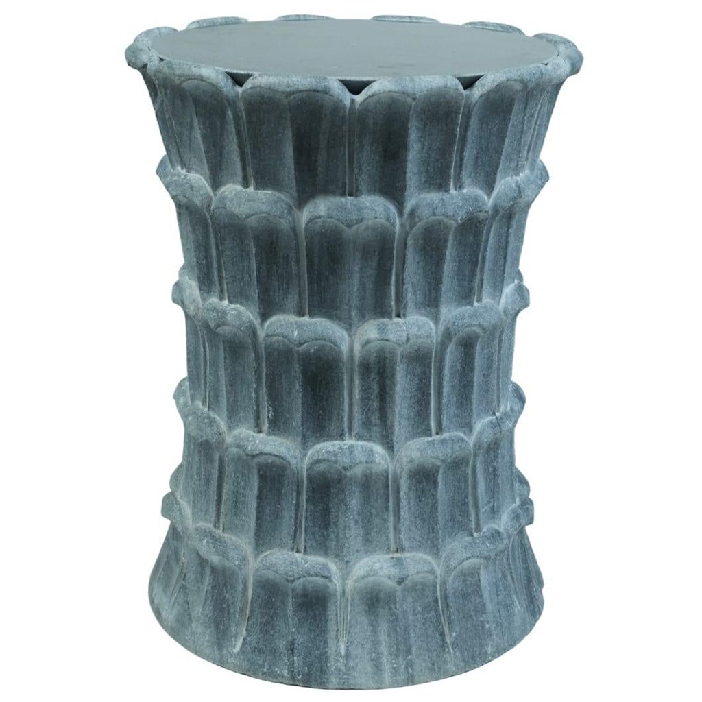 Date Palm Art Deco Side Table in Beslana Black Stone by Stephanie Odegard