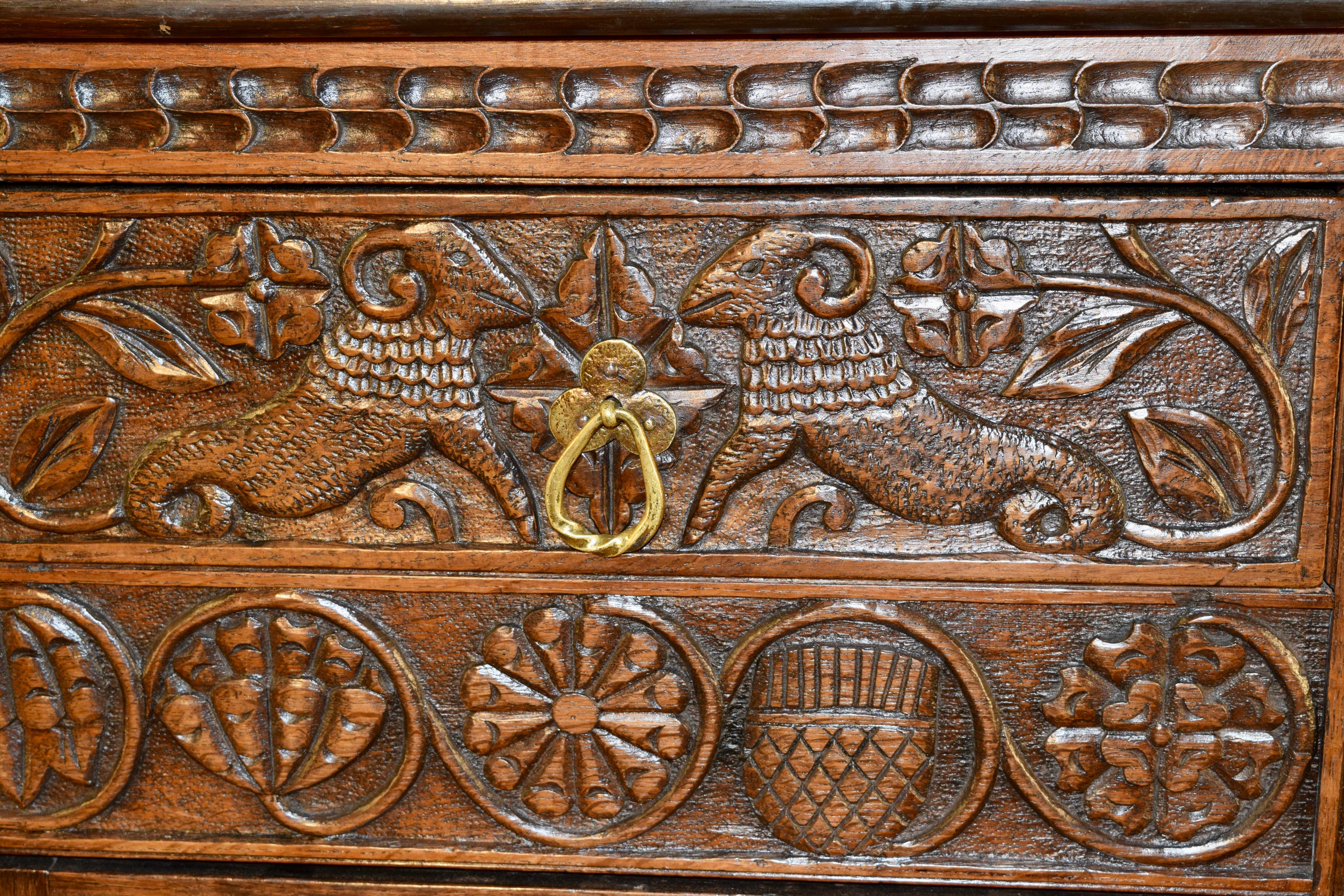 Dated 1687 Charles II Court Cupboard 4