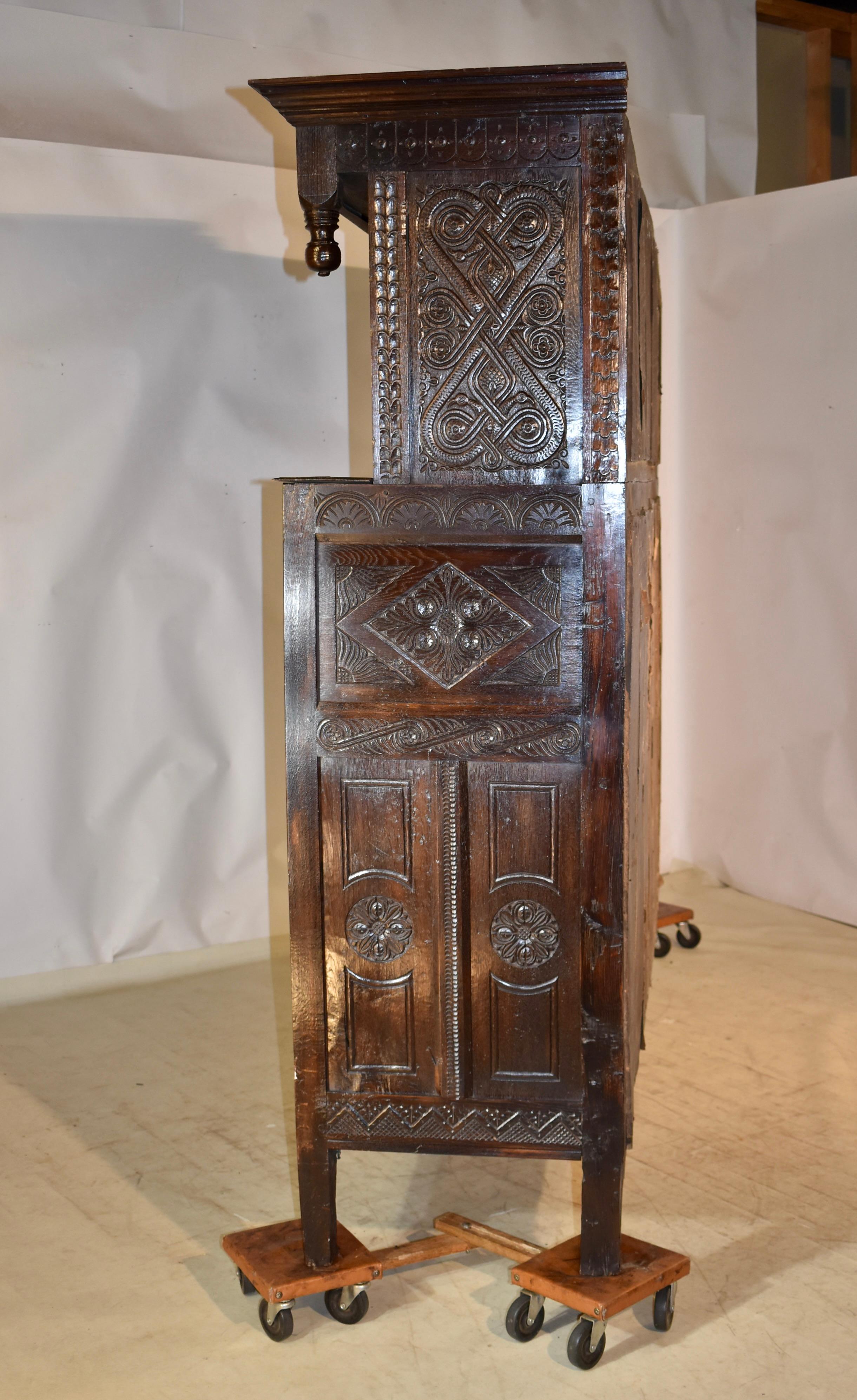 Dated 1688 English Joined Press Cupboard For Sale 9