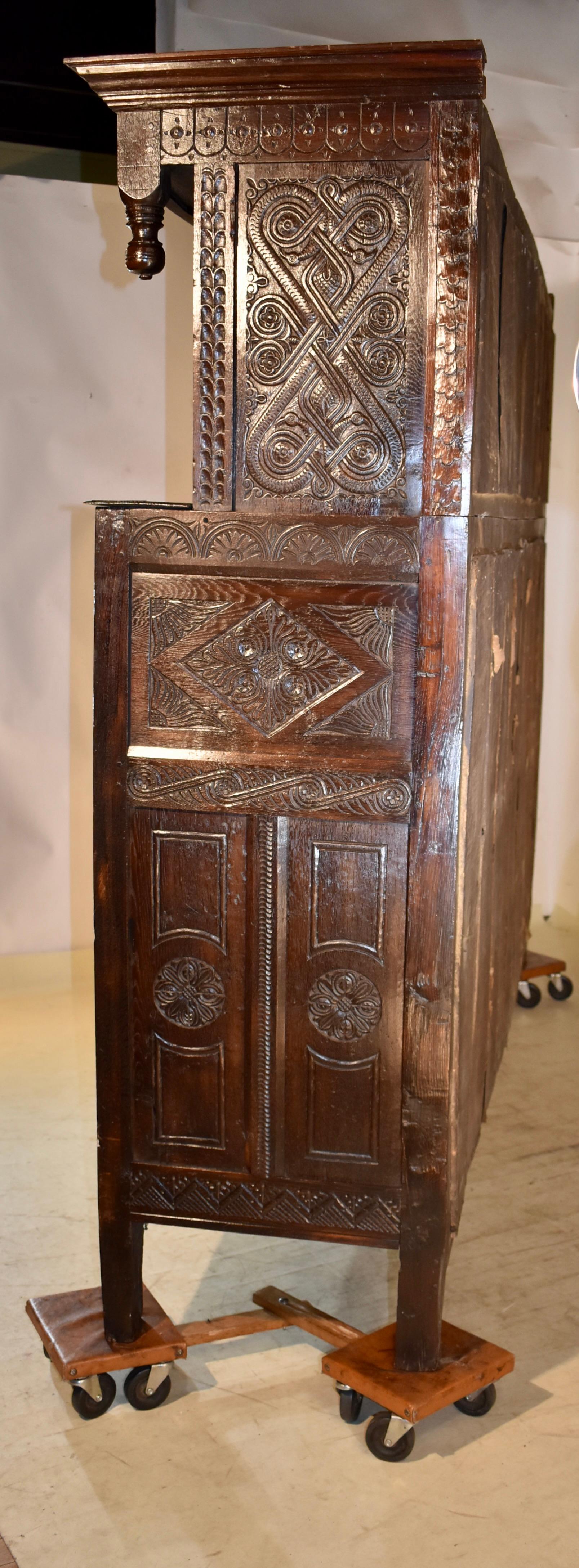 Dated 1688 English Joined Press Cupboard For Sale 11