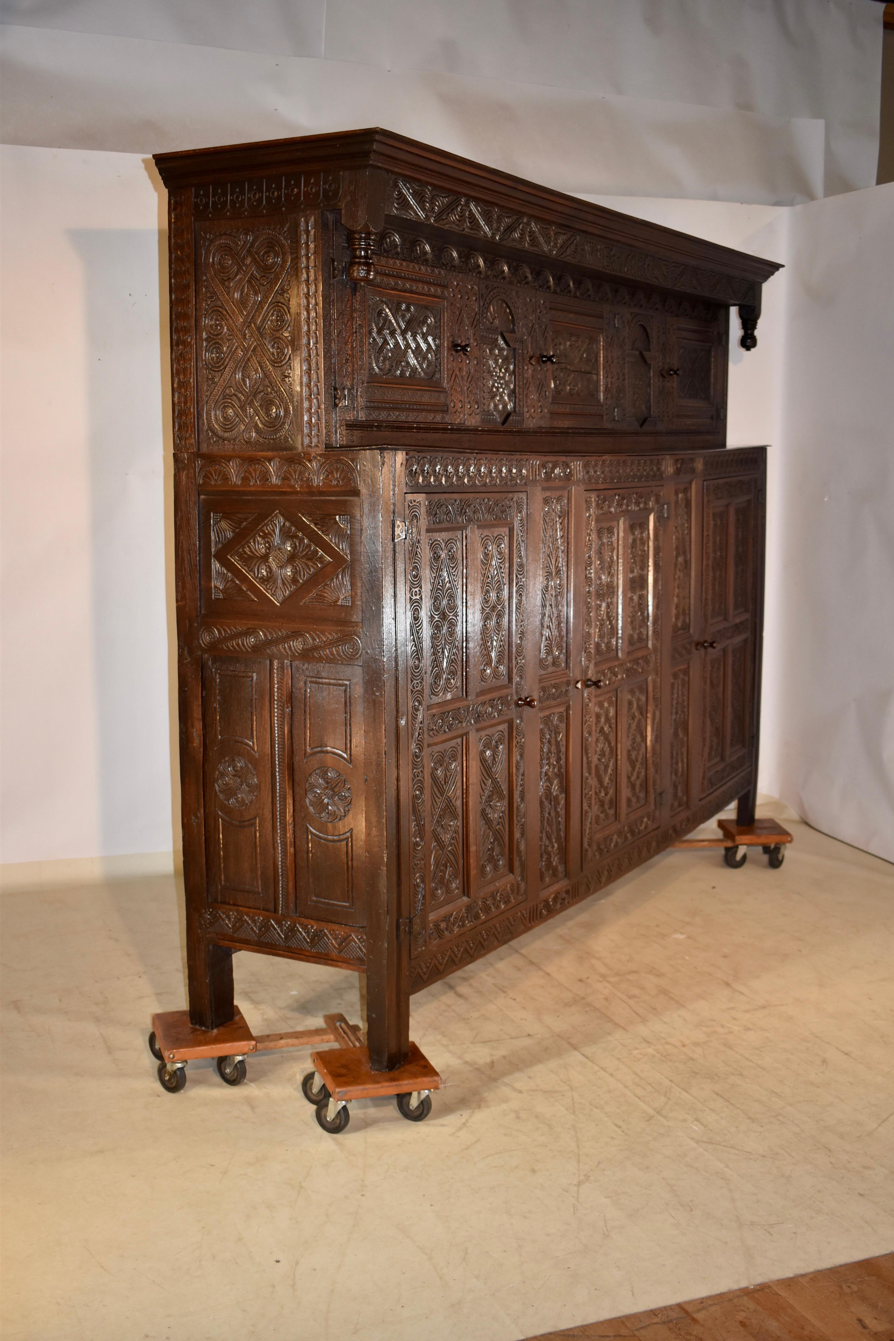 Dated 1688 English Joined Press Cupboard For Sale 1