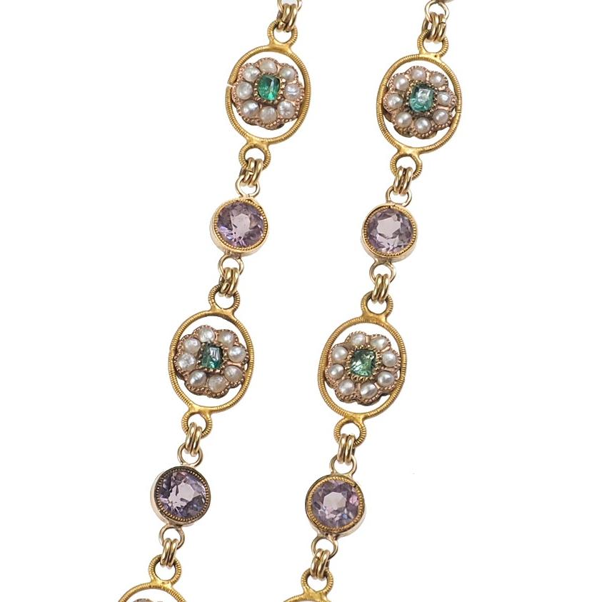 Datiert 1798 - Napoléon I. Ära Set aus Gold Halskette und Ohrringe, Originalverpackung Damen im Angebot