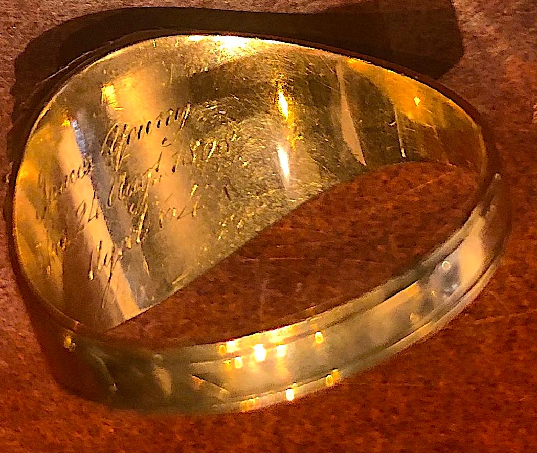 Dated 1808 12 K Amethyst Mourning Band with Jet surround For Sale 3