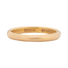 Dated 1809 22K Yellow Gold Smooth Comfort Fit Vintage Stackable Wedding Band