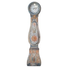 Dated 1809 Swedish Longcase Clock with Original Folk Art Decoration