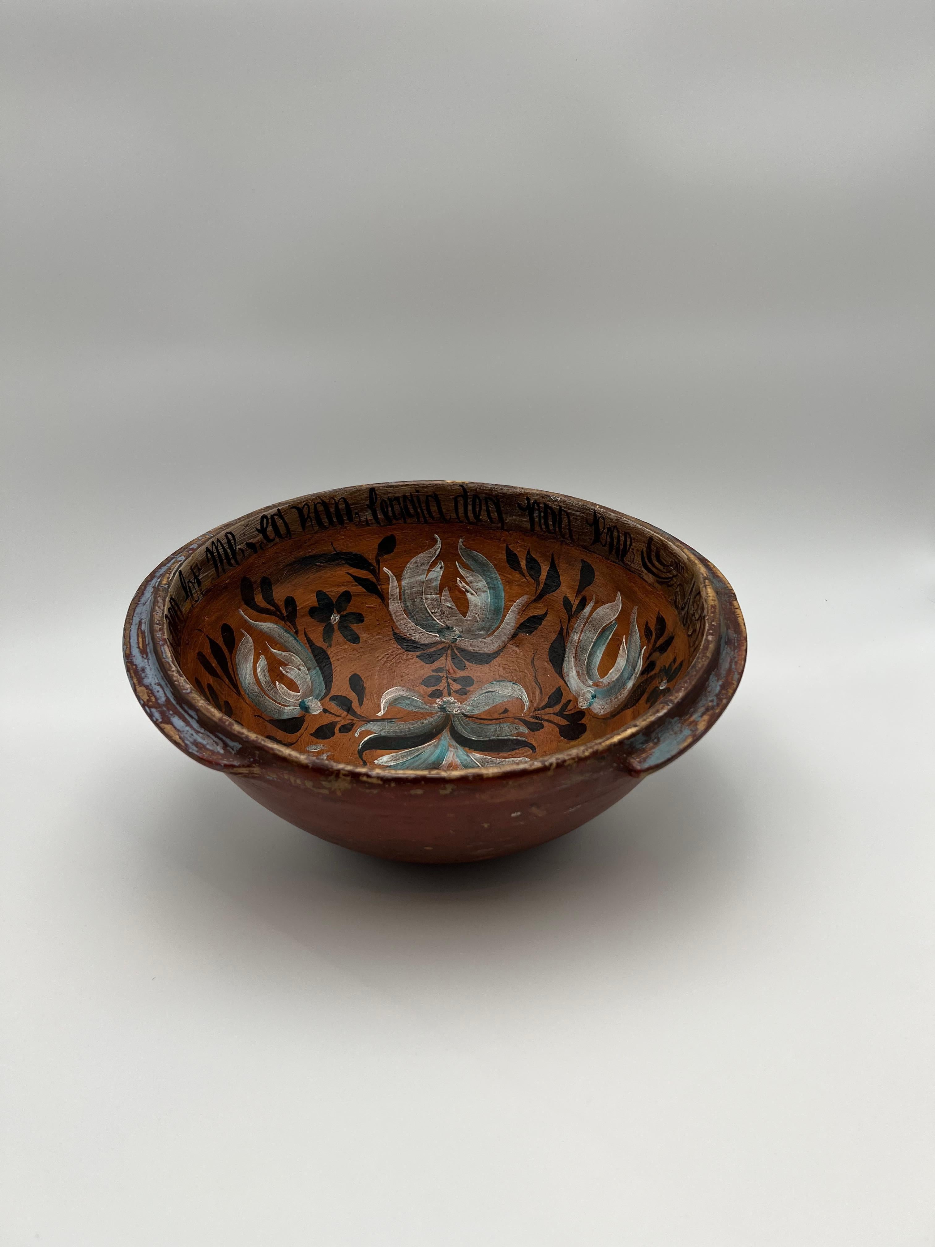 Datiert 1857 Hallingdal Rosemaling - Antike Vingebowl, Norwegen - Museumsqualität im Angebot 5
