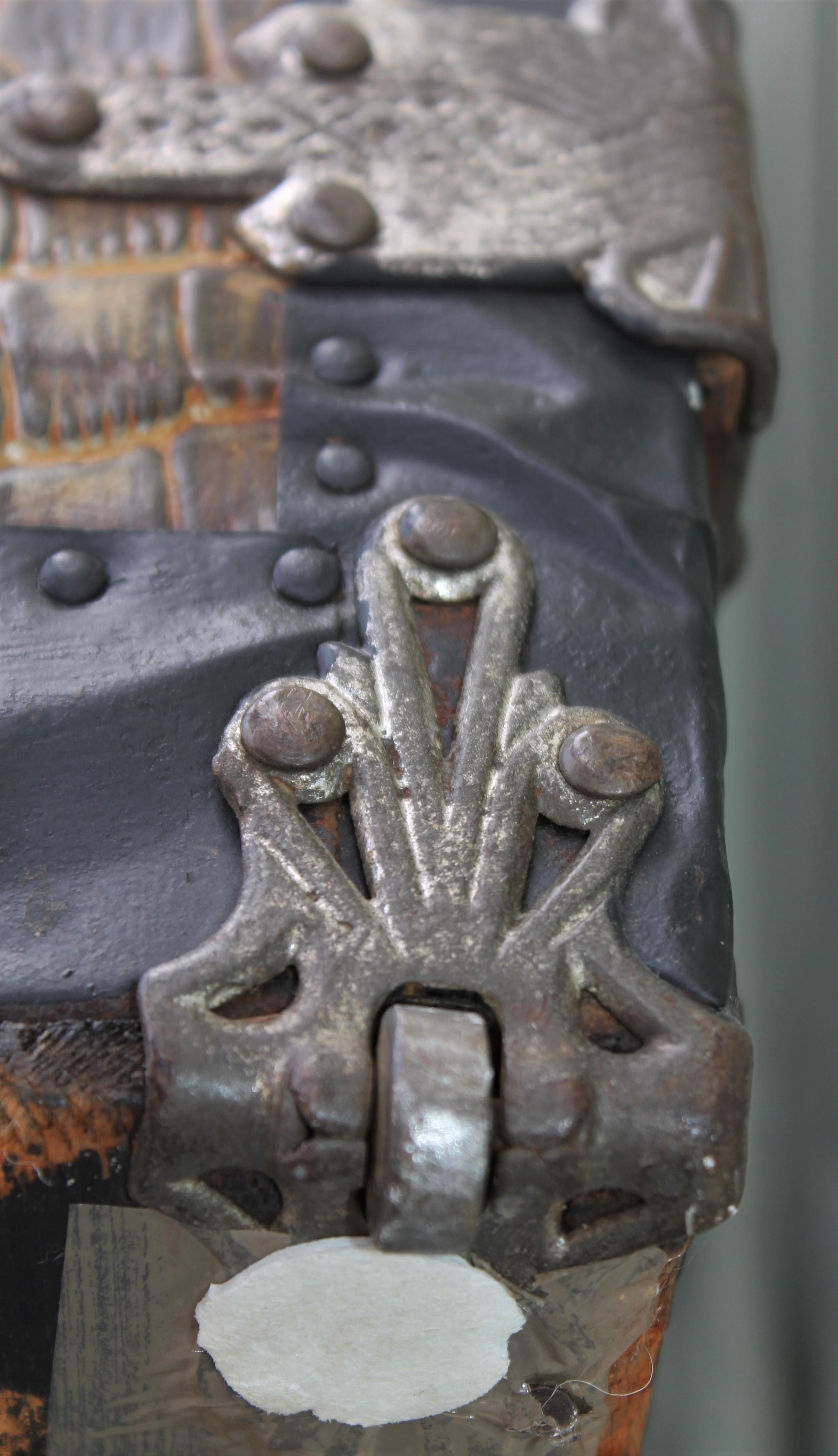 Hand-Crafted Dated 1877 Steamer Trunk