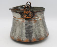Dated 1894 Armenian Tinned Copper Cooking or Yogurt Pot