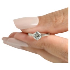 Dated 1901 Edwardian Platinum 1.0CT Diamond Cathedral Shank Engagement Ring
