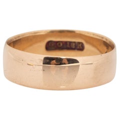 Dated 1907 Victorian 18K Rose Gold Wide Personalized Wedding Band, #1900722214