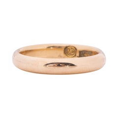 Dated 1909 Antique 18k Yellow Gold Comfort Fit Men's Stackable Wedding Band