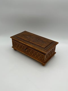 Dated 1911 Primitive Antique Hand-carved Box, RUSTIC Memory & Keepsake Box