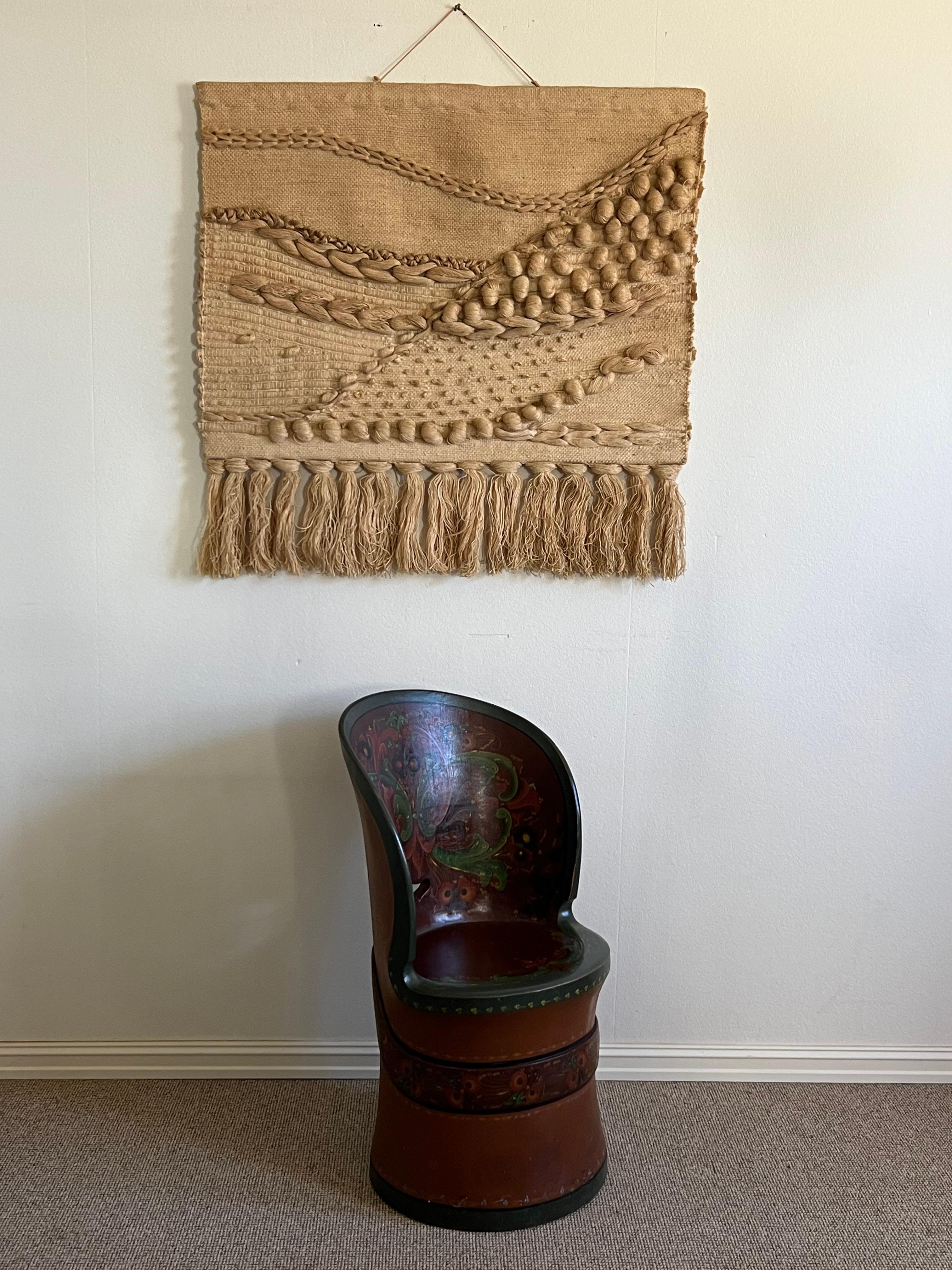 Datiert 1951 Seltener Kubbestol, Telemark Rosemaling von Jon Gjelstad, Norwegen im Angebot 9