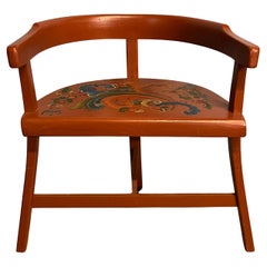 Dated 1967 UNIQUE Rosemaling Armchair, Scandinavian Folk Art, Farmhouse / Cabin