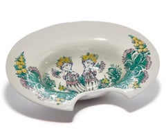 Dated 1994 Bjorn Wiinblad Hand-painted Wall Light / Sconce / Candlestick