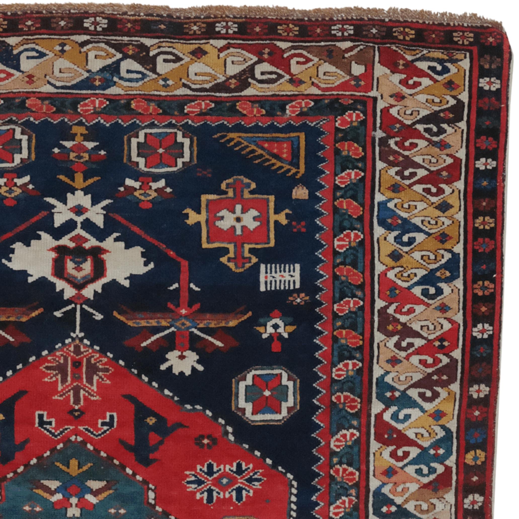 Dated Caucasian Shirvan Rug (1251/1835) In Good Condition For Sale In Sultanahmet, 34