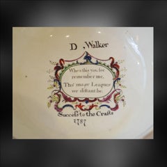 Dated Creamware Punch Bowl, Leeds, 1787