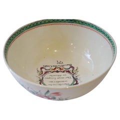Dated Creamware Punch Bowl, Leeds, 1787