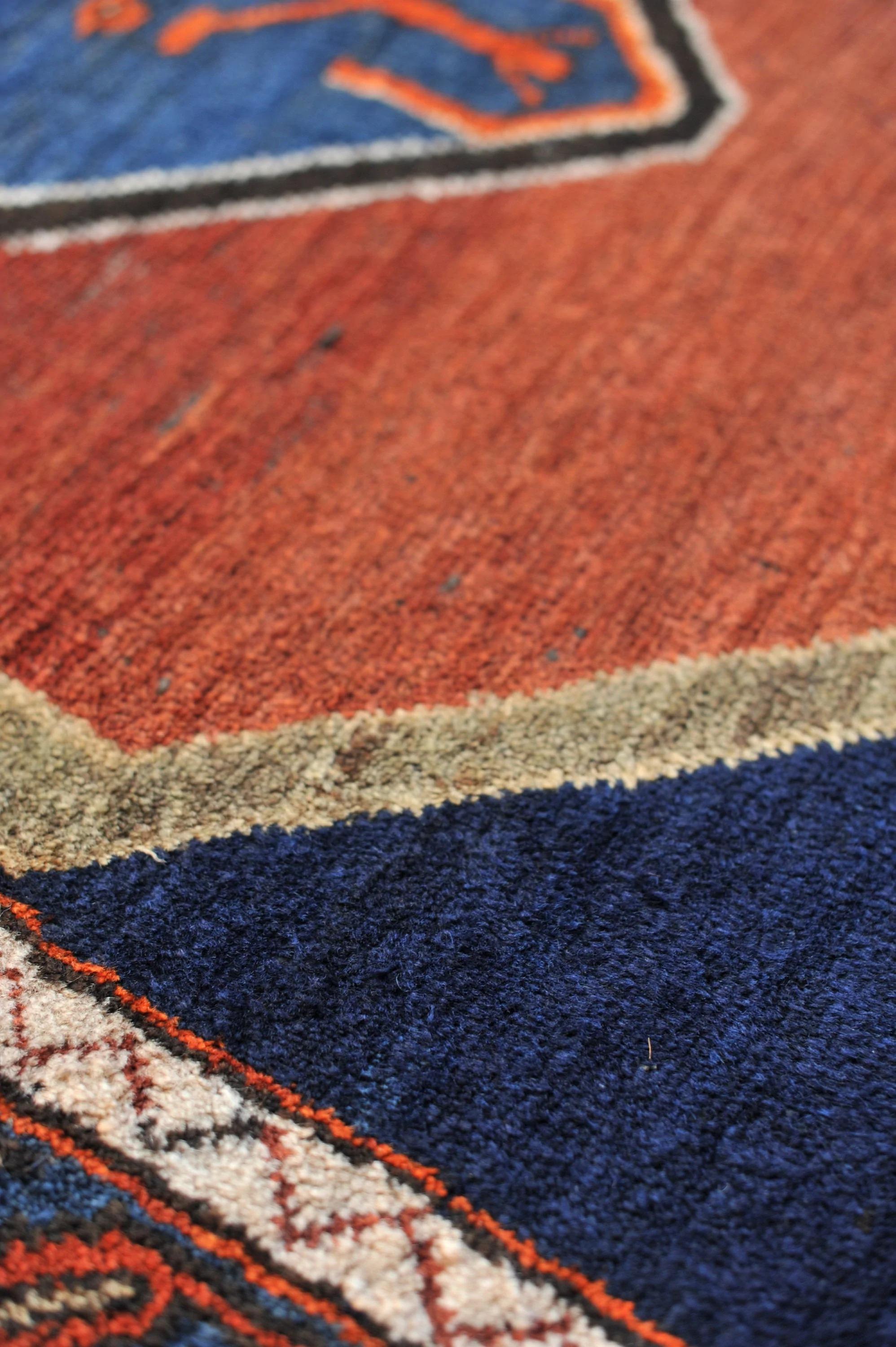 Dated Minimal Tribal Beauty Antique Rug, 1954 In Good Condition For Sale In Milwaukee, WI