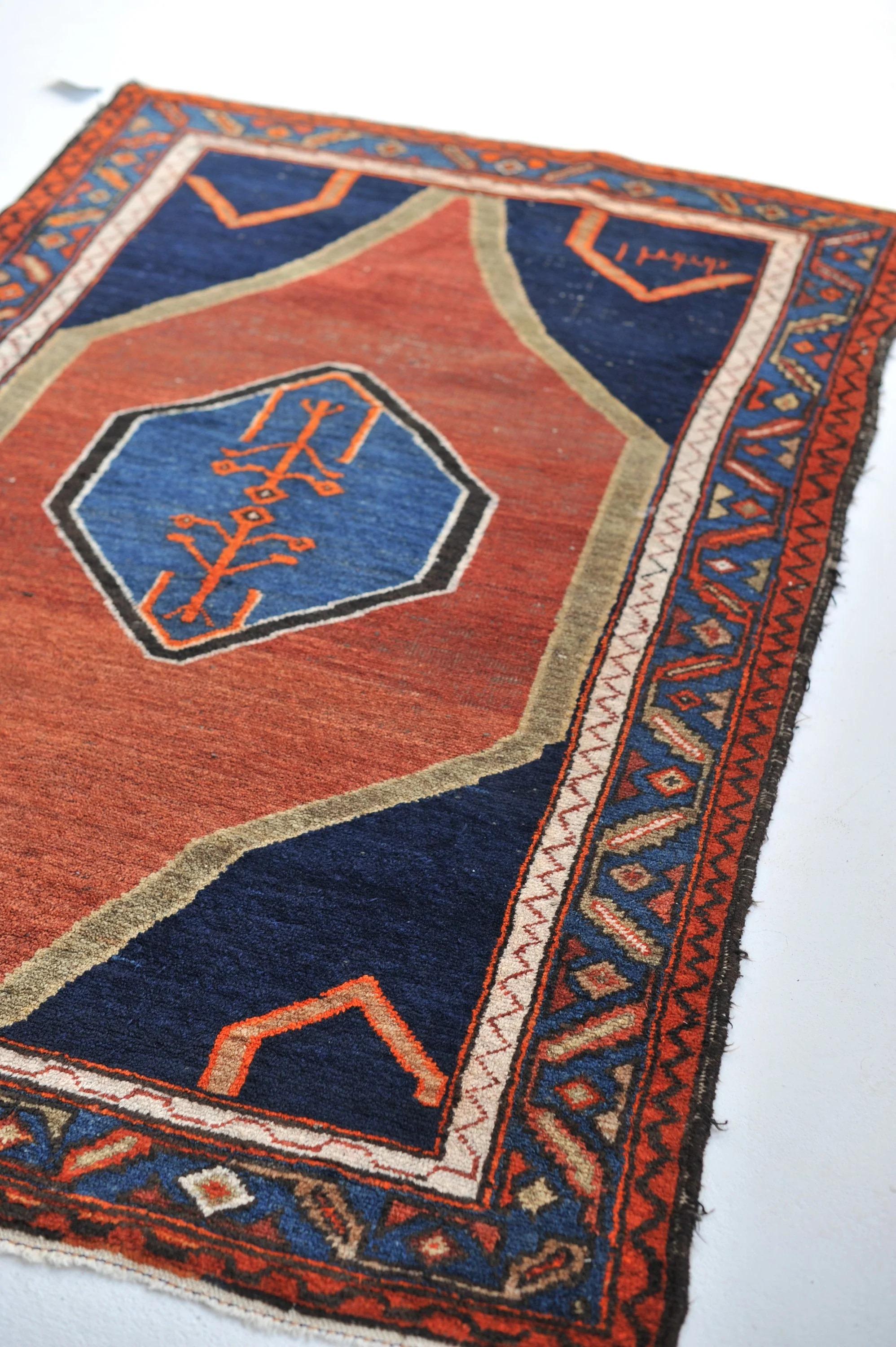 Dated Minimal Tribal Beauty Antique Rug, 1954 For Sale 1