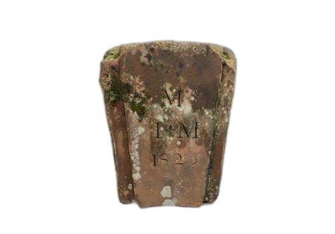 Early 19th Century Dated Red Sandstone Keystone For Sale