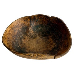 Dated Swedish Gustavian Birch Knot Bowl with Brand Mark, 1803