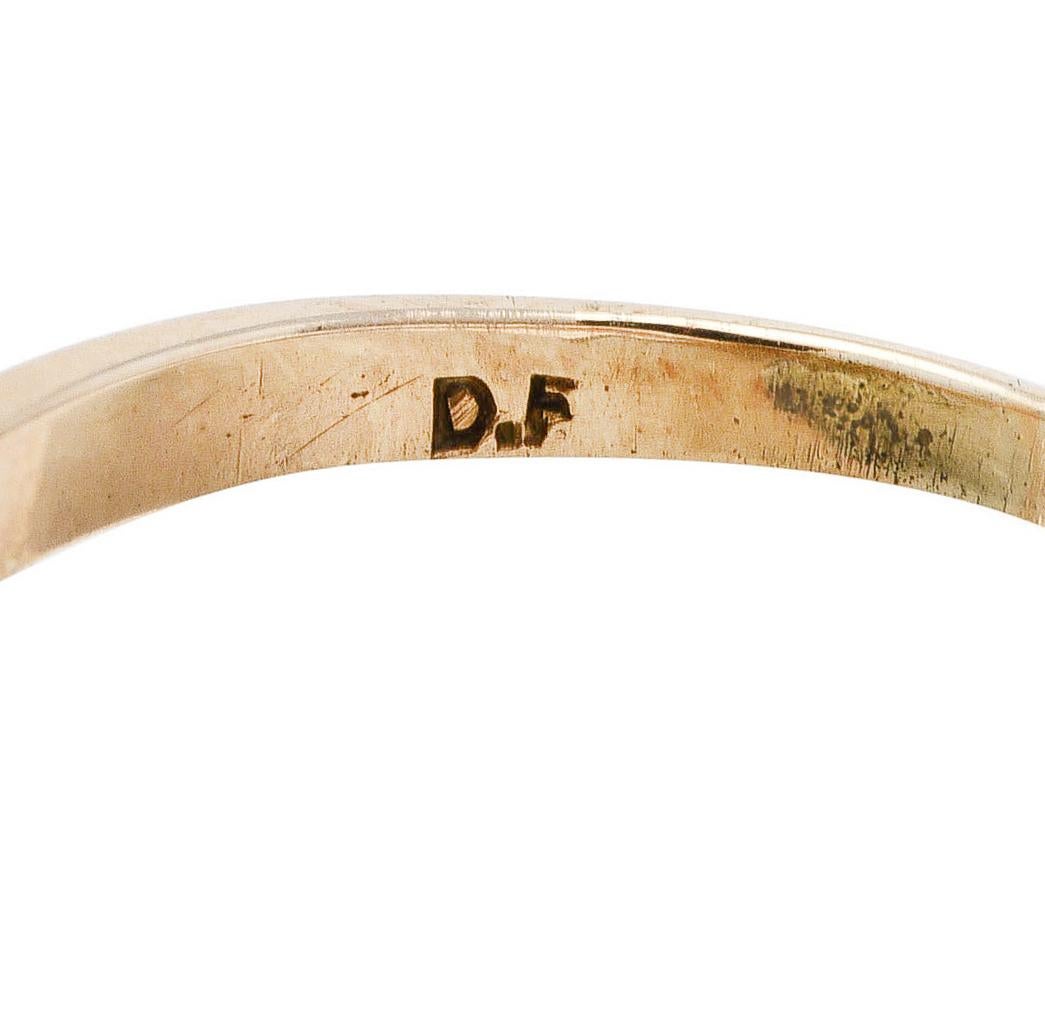 Women's or Men's Dattelbaum and Friedman Victorian Diamond Opal 14 Karat Rose Gold Cluster Ring