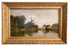 Panneau « The artist's boat workshop » (L'atelier de bateaux de l'artiste) Daubigny Karl (1846-1886)