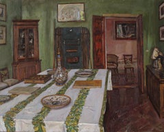 "Billiard Room, Montereggi" Oil Painting