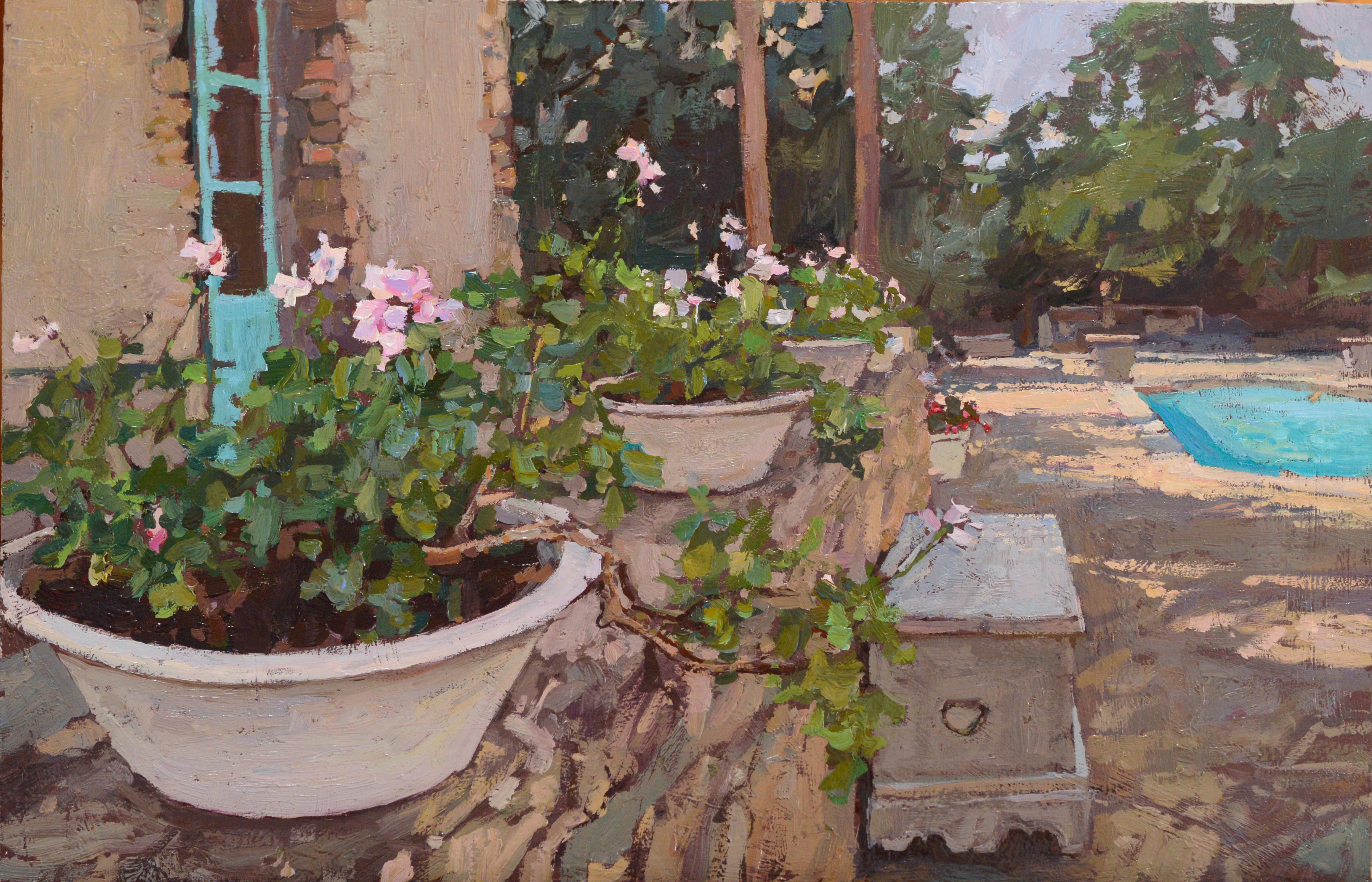 Daud Akhriev Landscape Painting - "Finca Naranja" Oil Painting