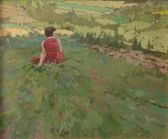 "Kate in Her Fields" Oil Painting