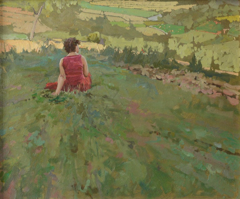 Daud Akhriev - Kate in Her Fields Oil Painting For Sale at