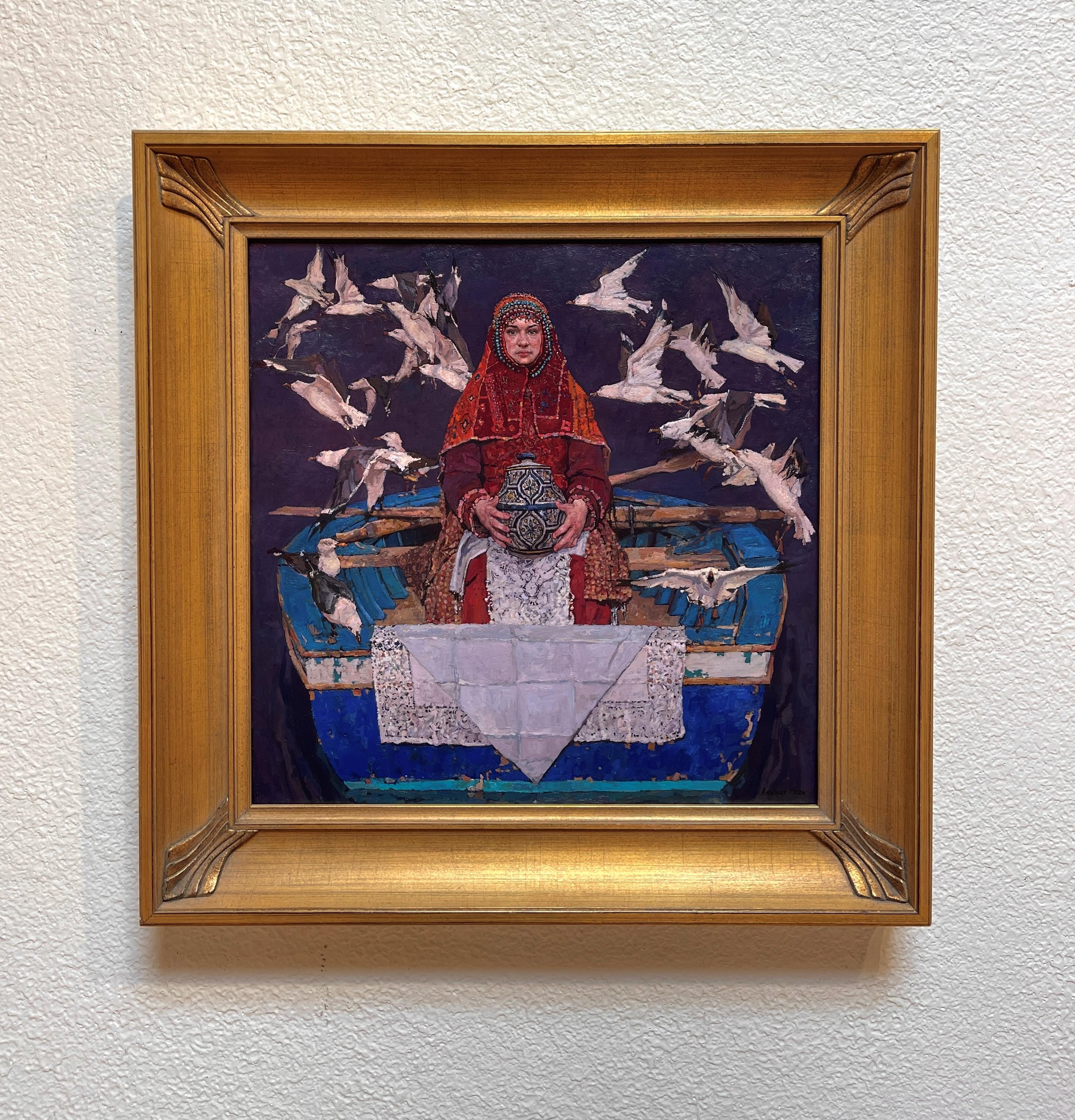 „Messenger“ (2024) von Daud Akhriev, Original-Ölgemälde im Angebot 6