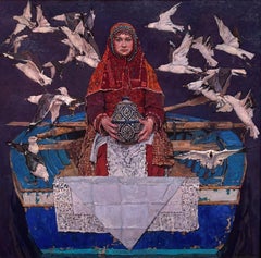 "Messenger" (2024) di Daud Akhriev, Pittura ad olio originale