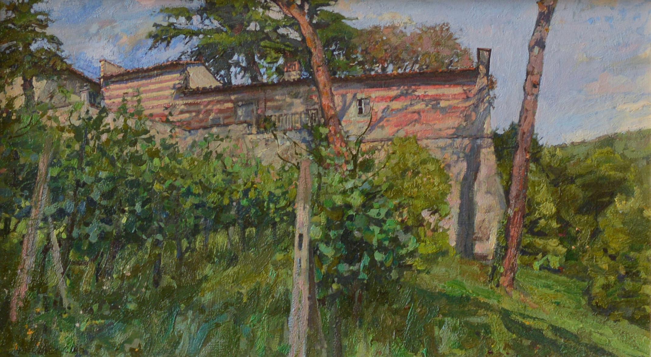 Daud Akhriev Landscape Painting - "Montereggi" Oil Painting