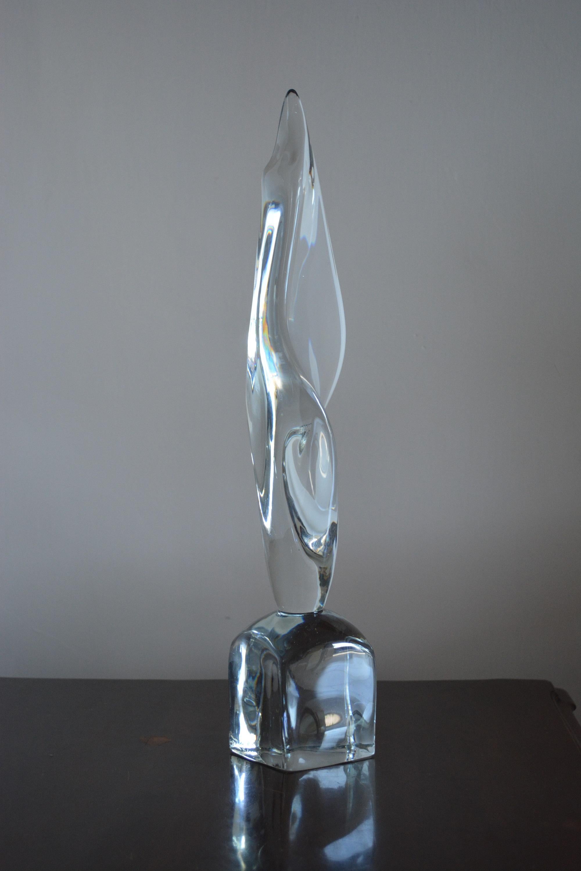 Post-Modern Daum 1956 Crystal French Sculpture For Sale