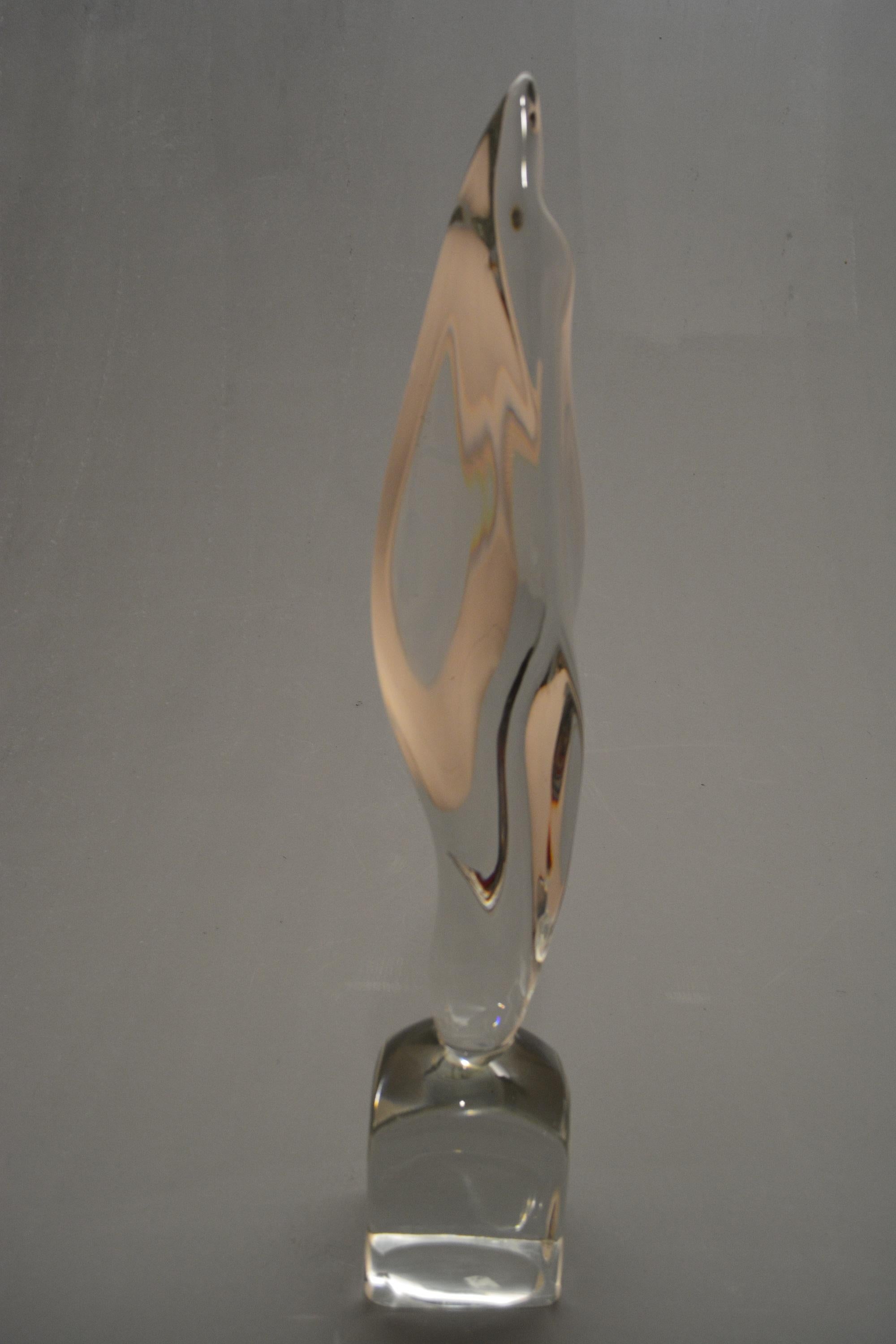 Art Glass Daum 1956 Crystal French Sculpture For Sale